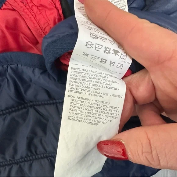 Chicco Blue & Red Full Zip Quilted Winter Puffer Jacket Kids Size 4-5